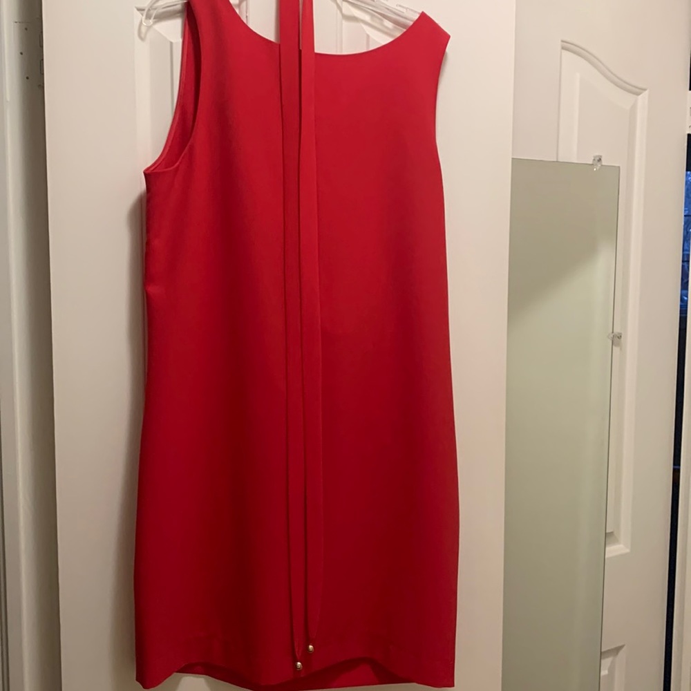 Moschino mini dress. Cowl back with belt